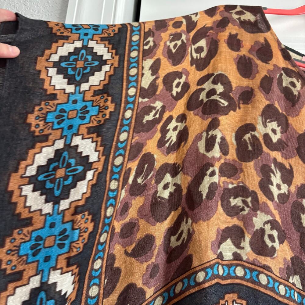 Theodora & Callum Leopard Print Boho Kaftan Ponch… - image 8